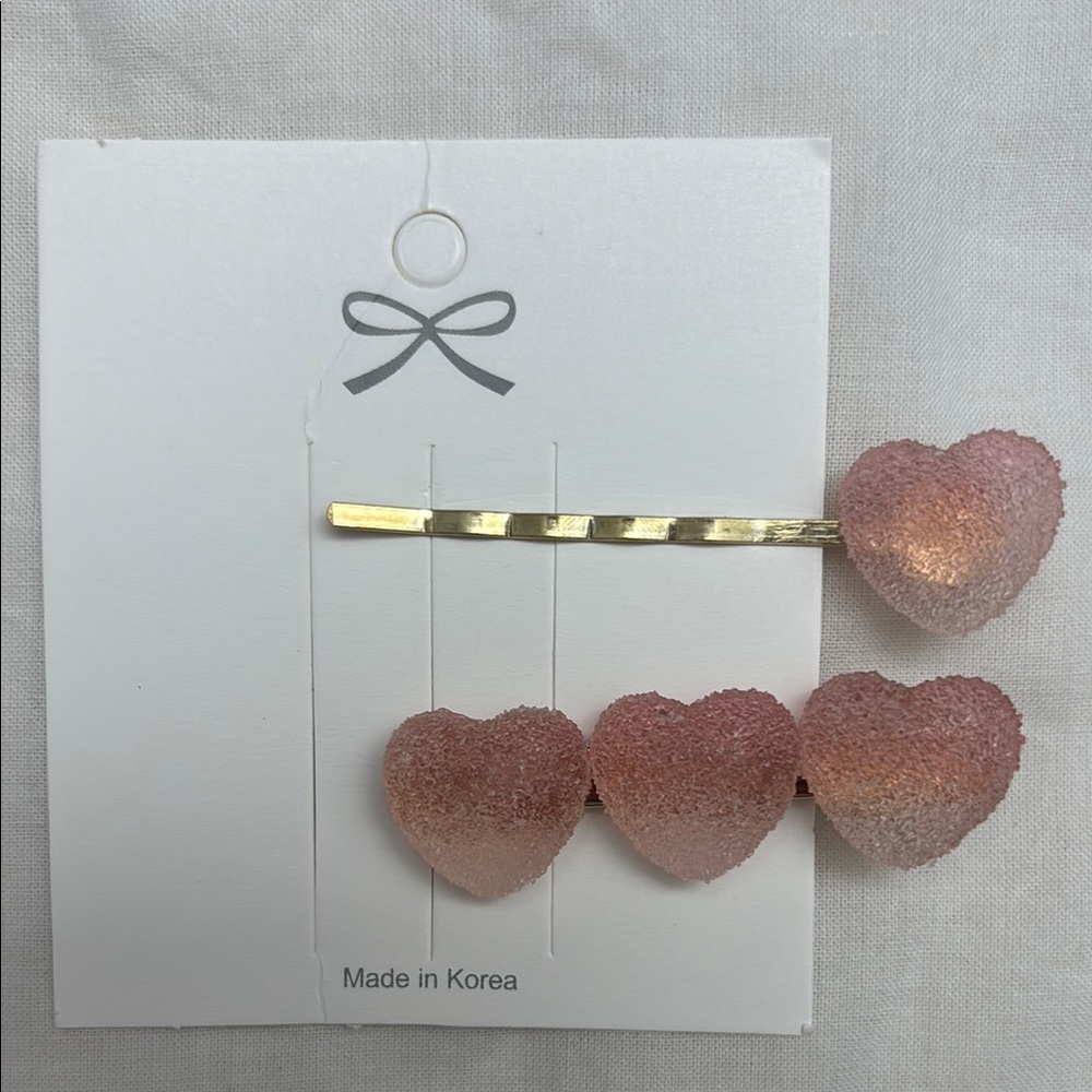 Kawaii Pink Heart Gummies Hair Clip Set